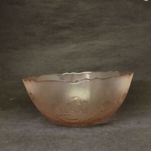 Arcoroc France Rosaline Pattern Pink Glass Bowl, Vintage